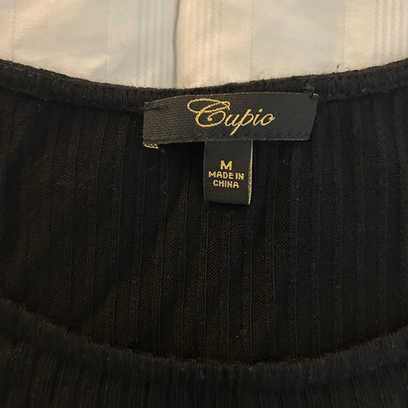 Cupio Black Long Sleeve Cold Shoulder Top - Picture 2 of 2